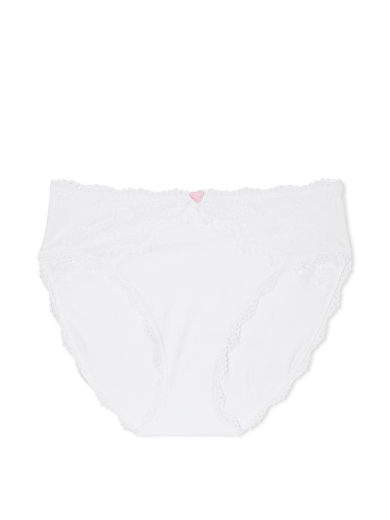 Heart Eyelet Cotton High-Leg Brief Panty Product Image