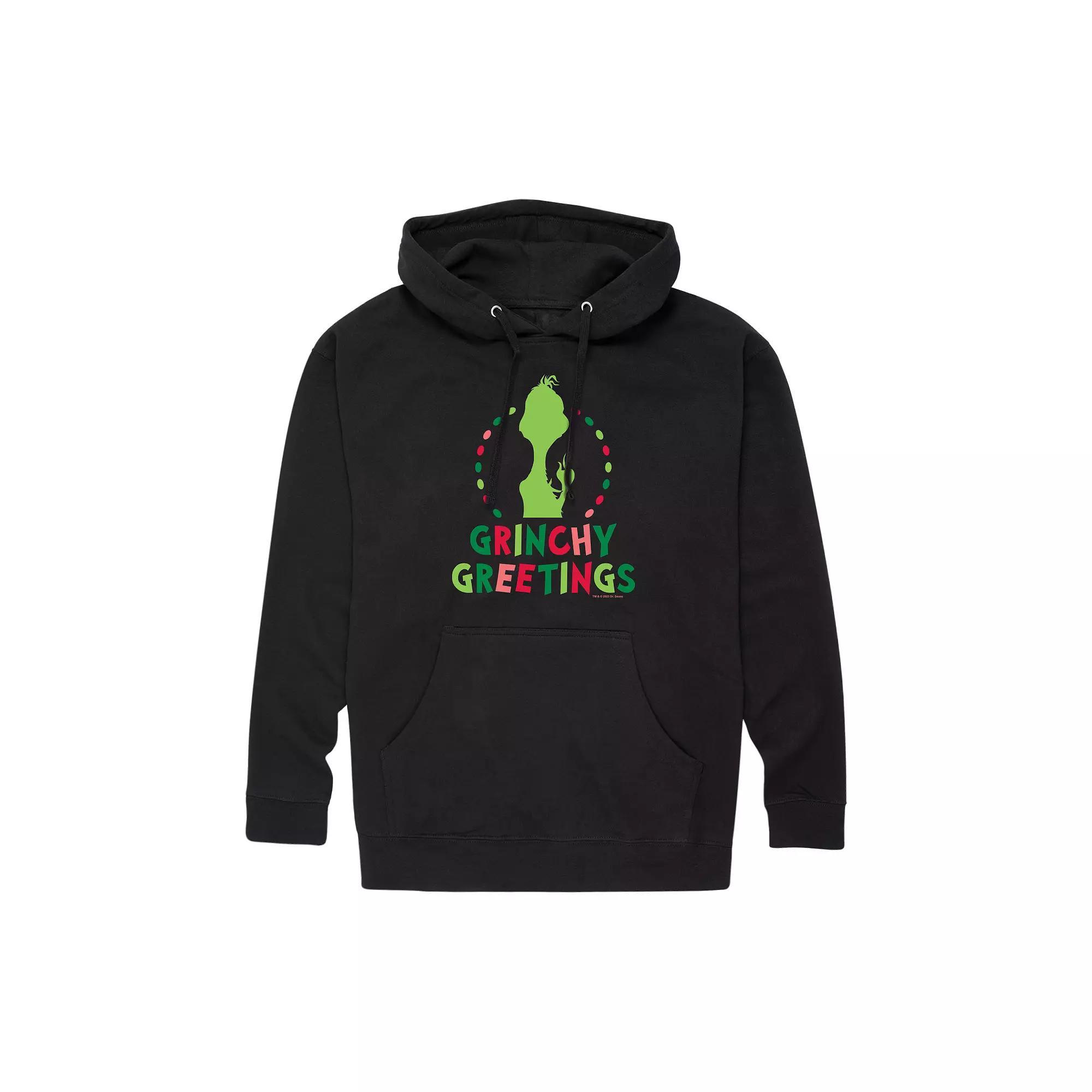 Men's Dr. Seuss Grinchy Greetings Graphic Hoodie,  Product Image