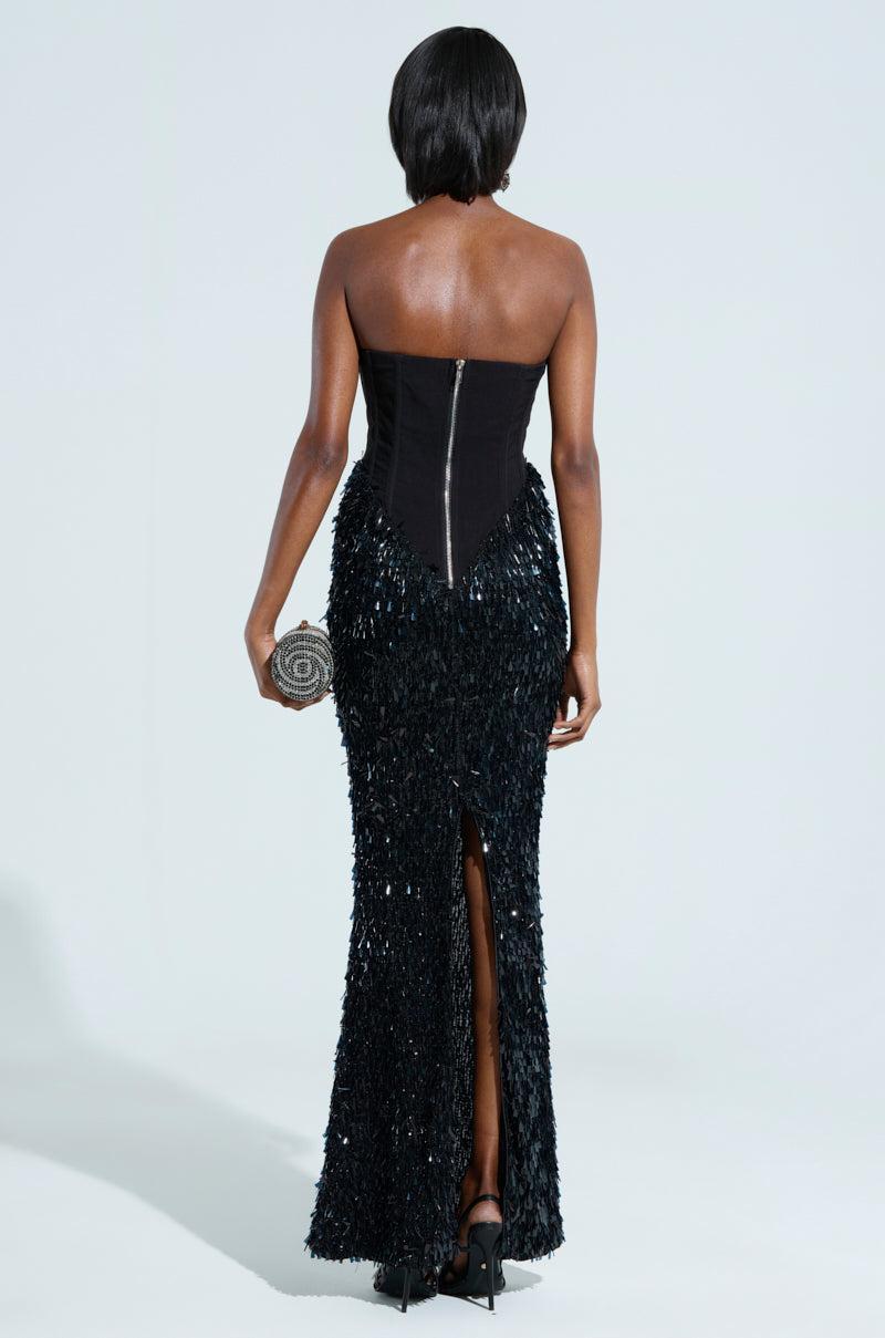 THE MAIN EVENT SEQUIN CORSET MAXI DRESS Product Image