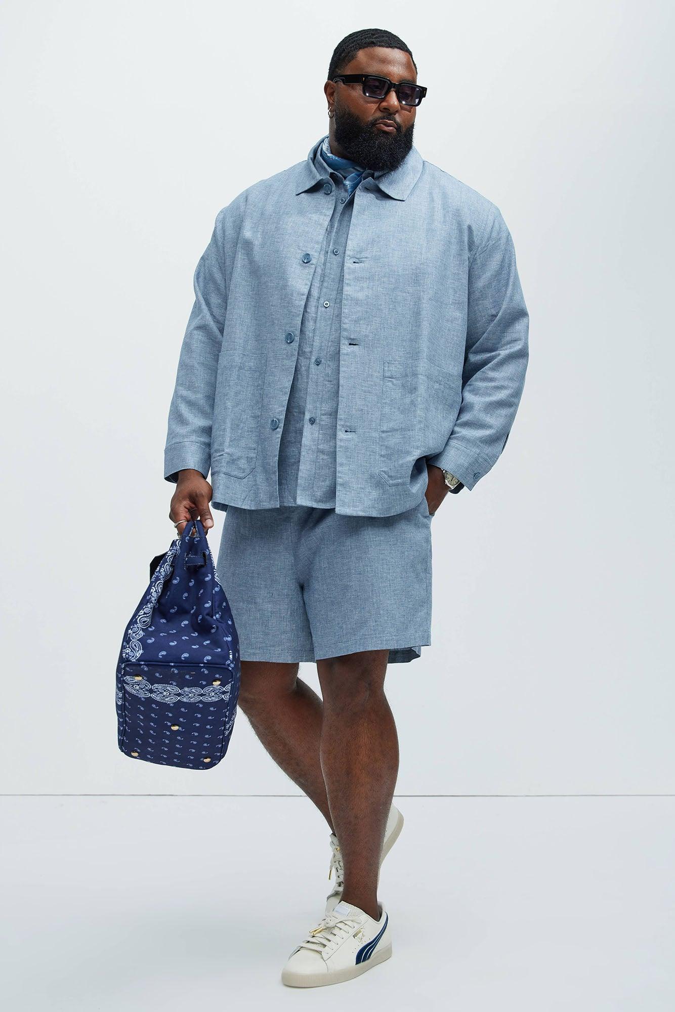Bahamas Linen Chore Jacket - Blue Product Image