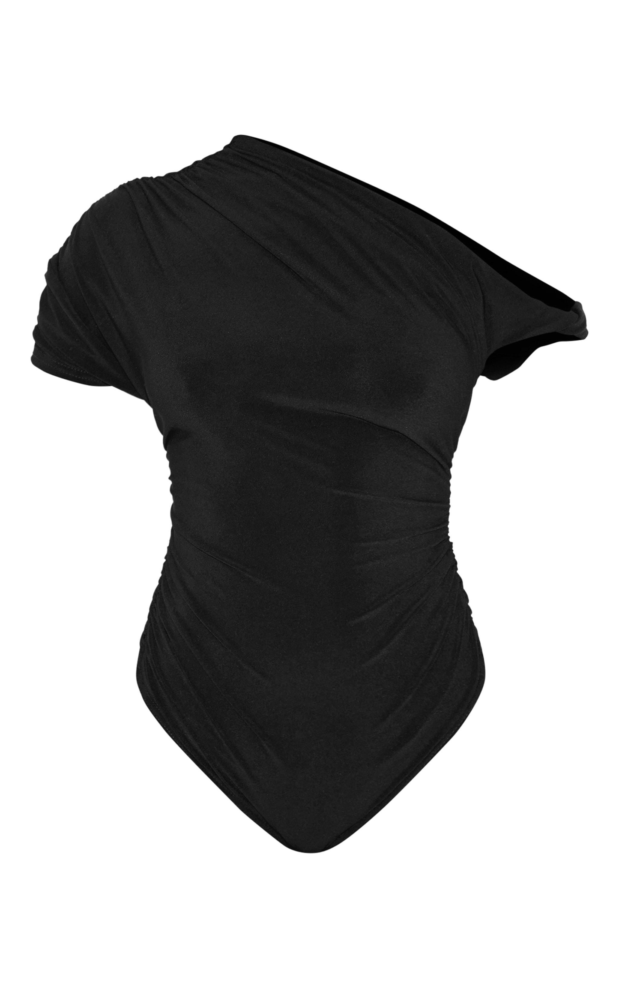 Petite Black Soft Touch Twist Detail Bodysuit Product Image