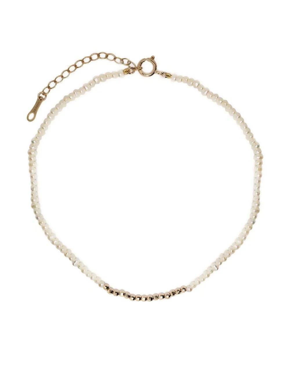 MIZUKI 14kt Yellow Gold Pearl Anklet Product Image