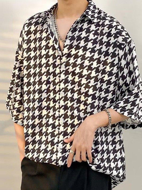 Men's Houndstooth Button Down Shirt Product Image