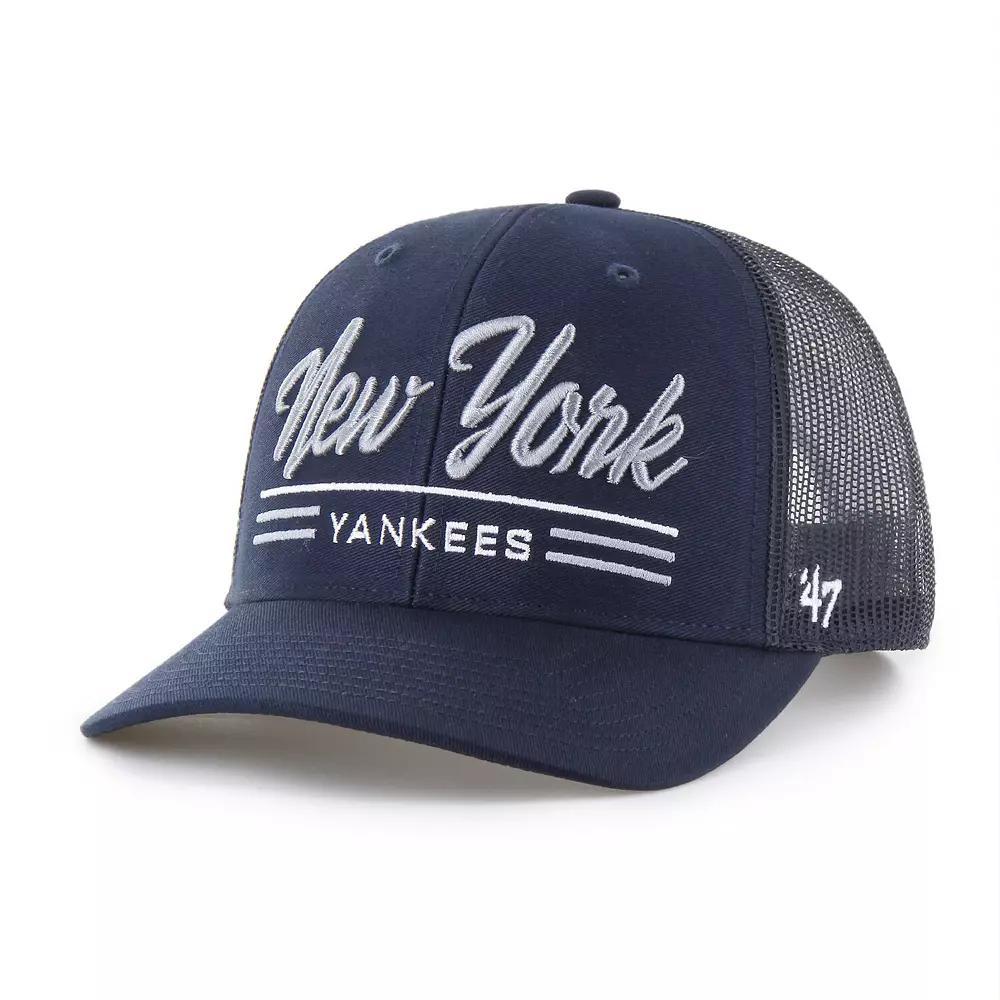 Men's '47 Navy New York Yankees Garner Trucker Adjustable Hat, Blue Product Image