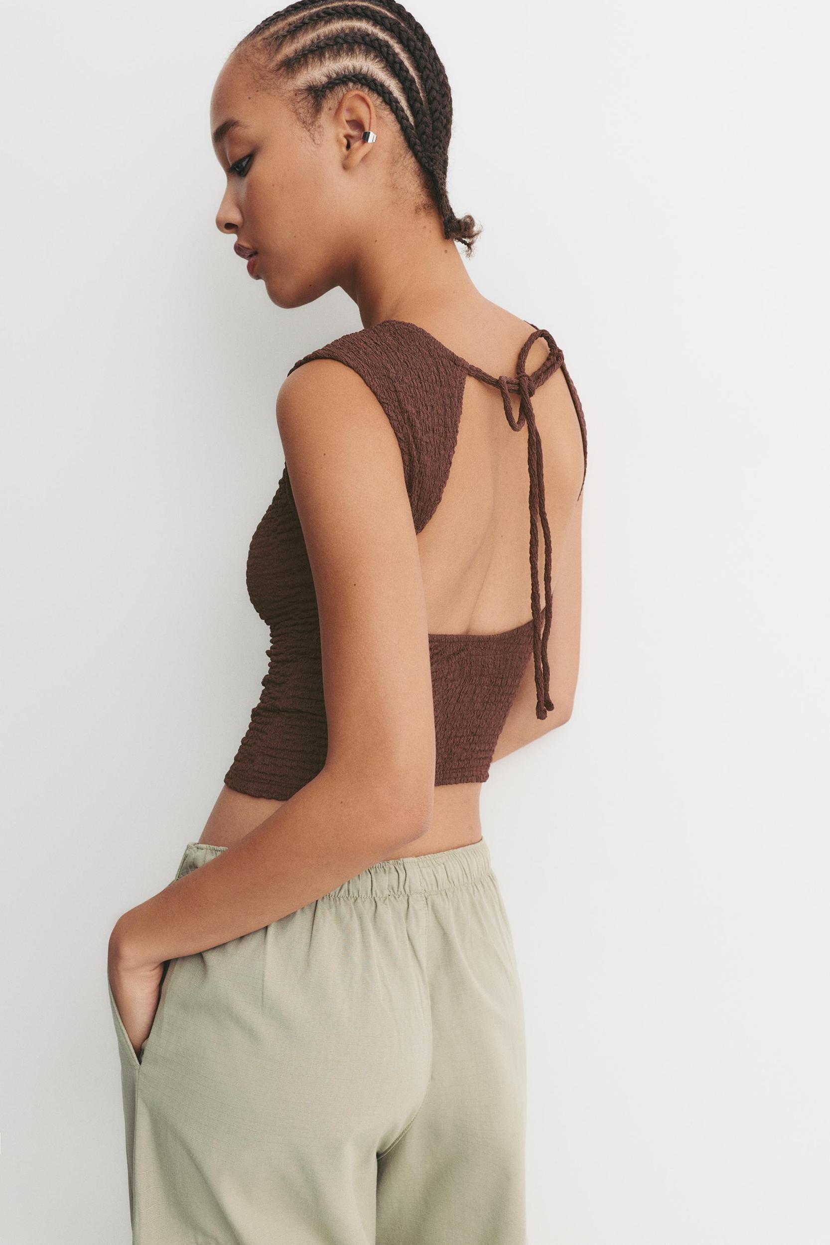 Textured Open-Back T-shirt Product Image