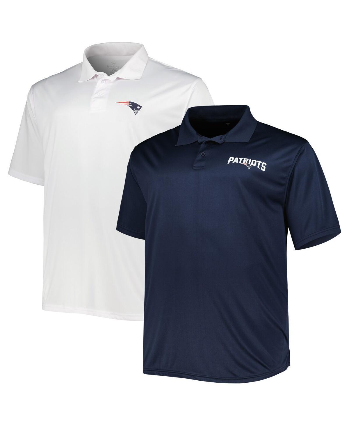 Men's Fanatics Branded Navy/White New England Patriots Solid Two-Pack Polo Set, Size: 3XLT, Blue Product Image