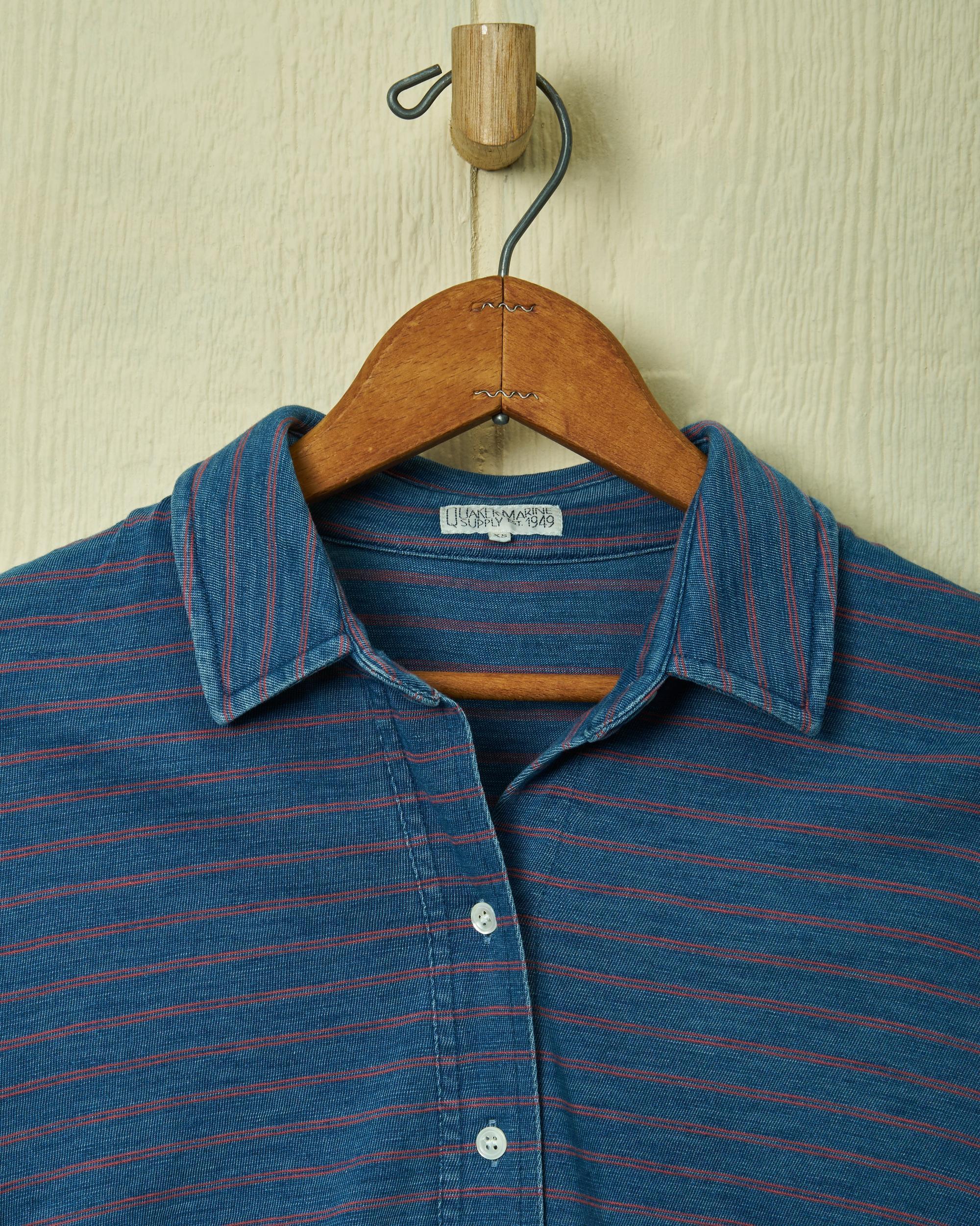 Avalon Indigo Knit Top in Red/Navy Double Stripe Product Image