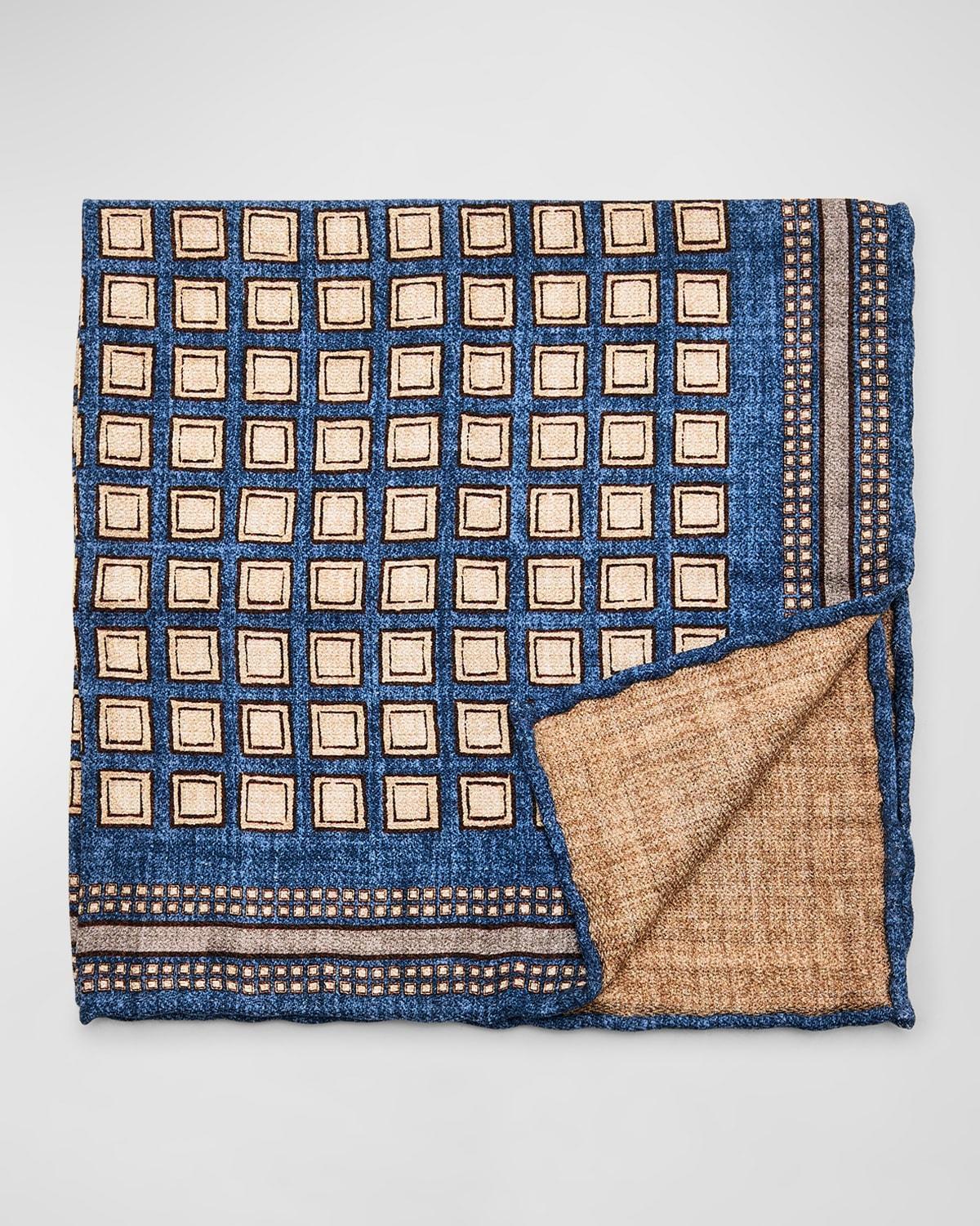 Mens Silk Geometric Pocket Square Product Image