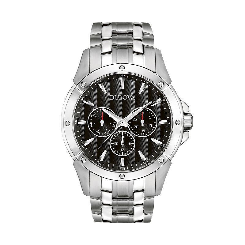 Bulova Stainless Steel Watch - 96C107 - Men, Mens, Silver Tone Product Image