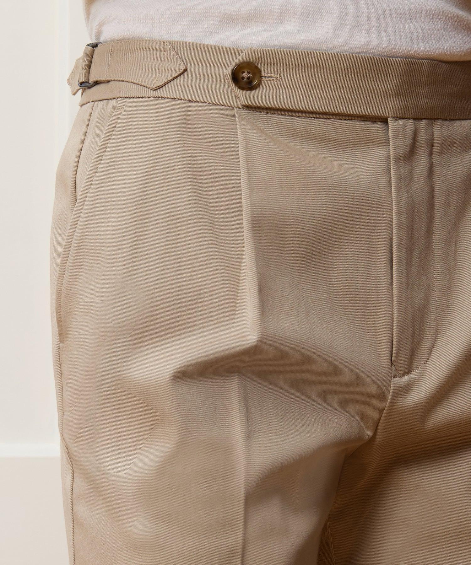 Italian Lightweight Cotton Side Tab Trouser Product Image