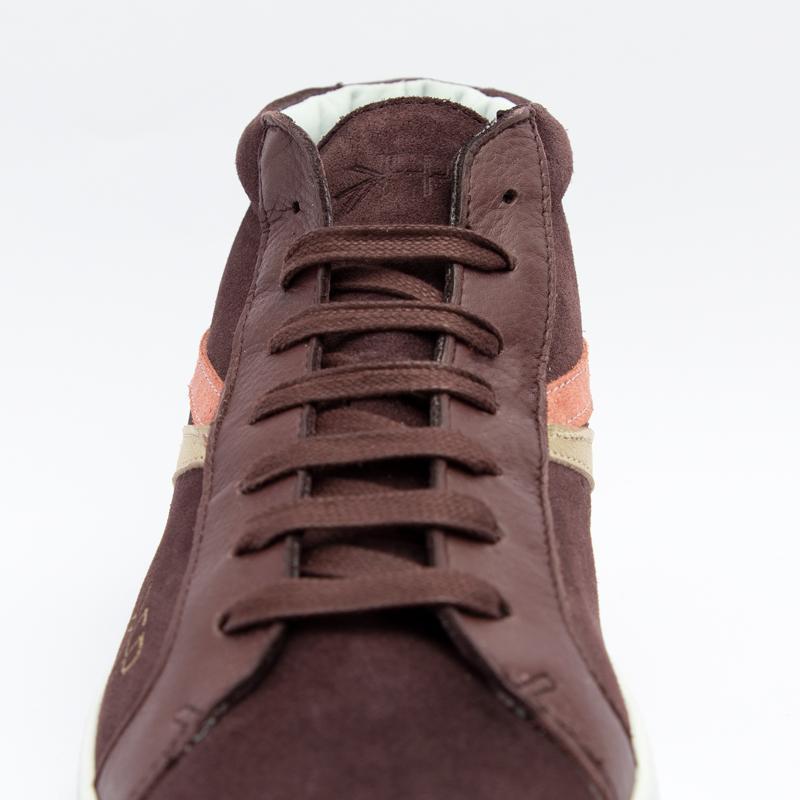 Women's Burgundy High Top Sneaker Female Product Image