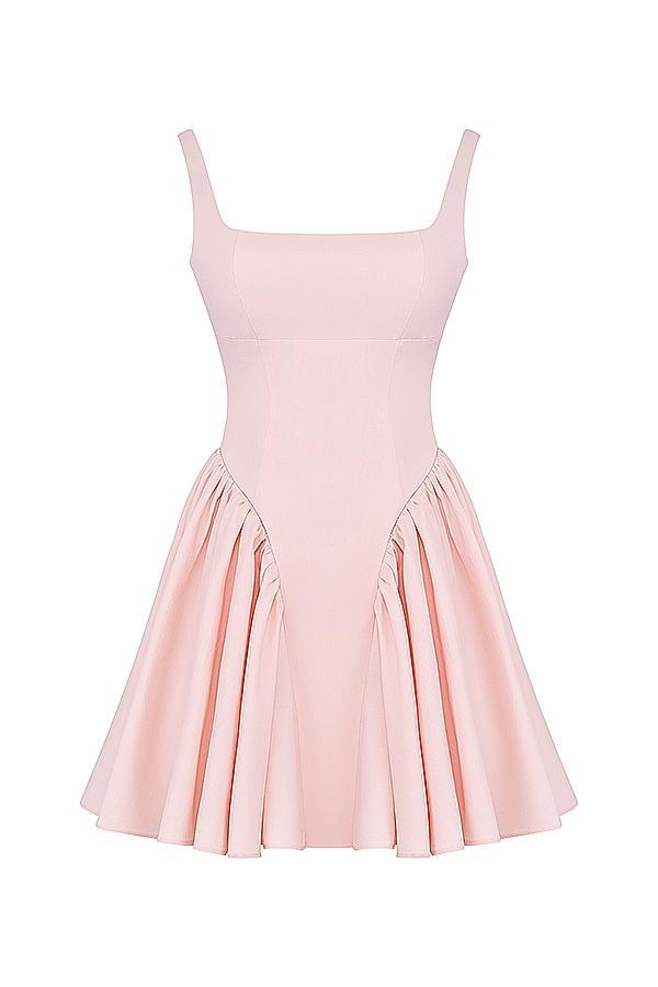 Florianne  soft peach bow mini dress Product Image
