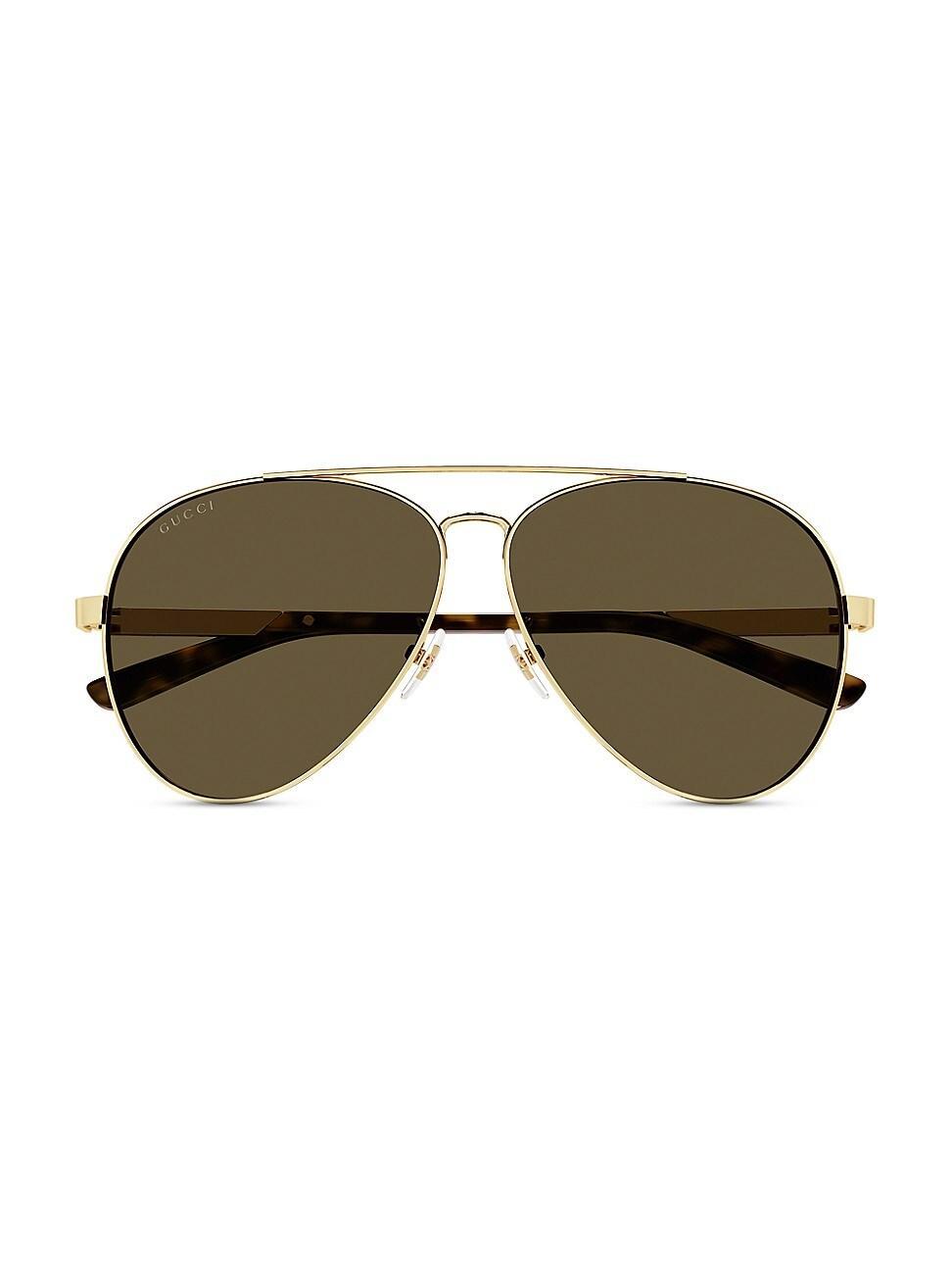 Mens Stripe Logo Metal Aviator Sunglasses Product Image