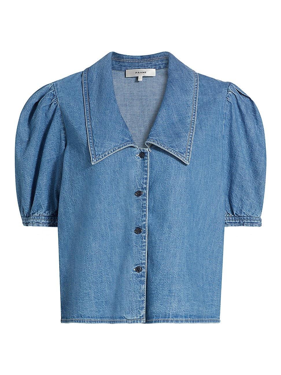 Womens Sailor Denim Blouse Product Image