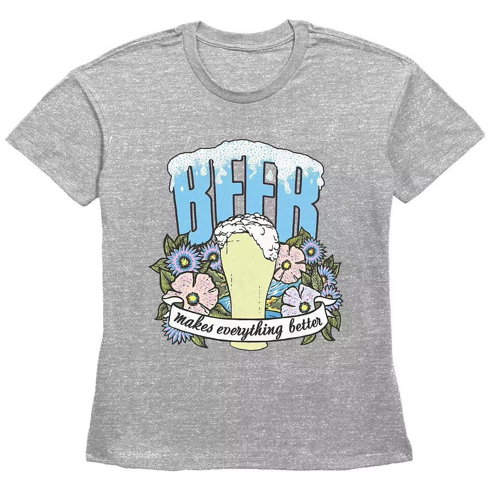 Women's Beer Makes Everything Better Basic Fit Graphic Tee,  Product Image