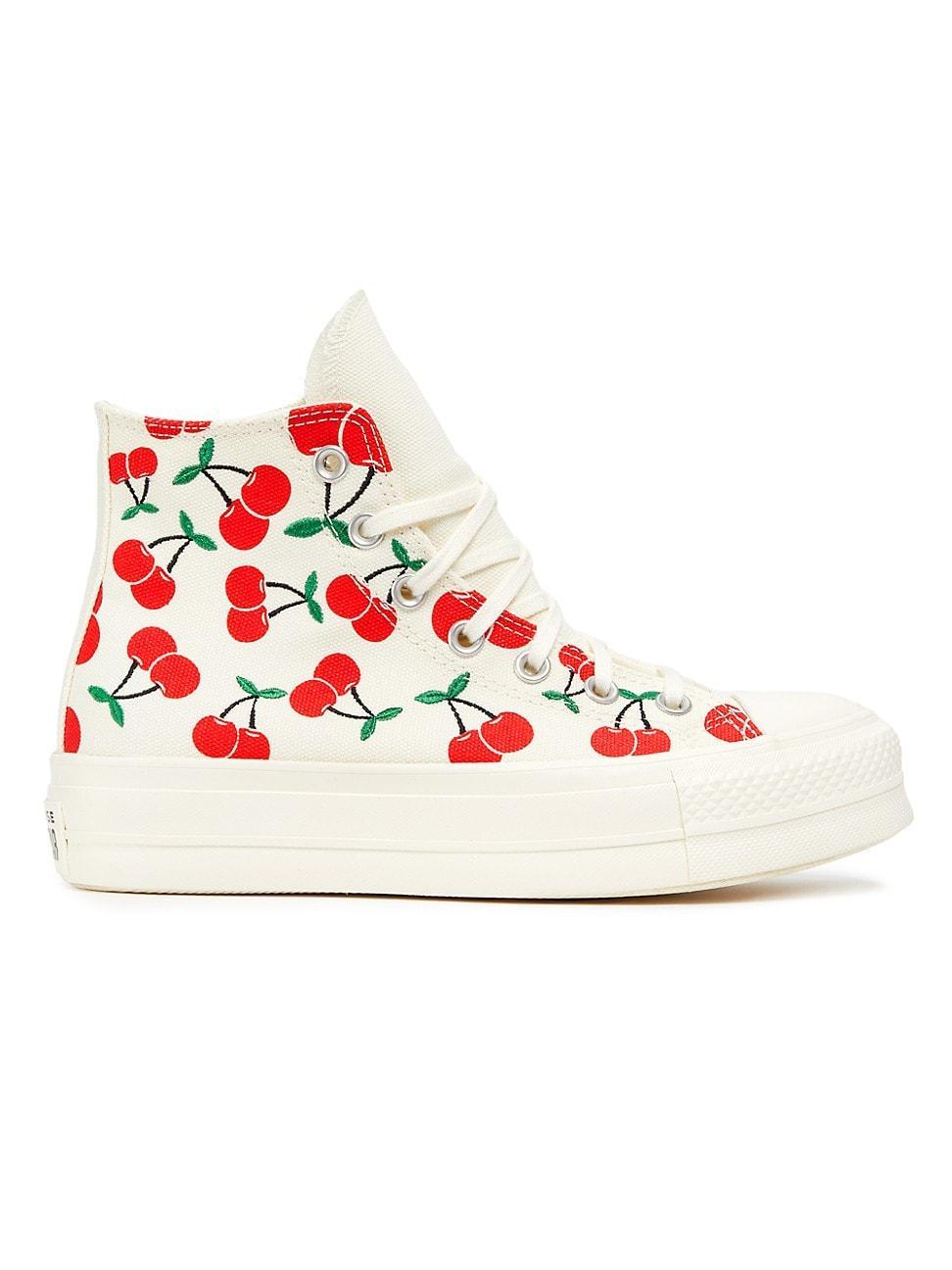 Womens Converse Chuck Taylor All Star Lift Hi Sneaker - Egret / Cherries Product Image