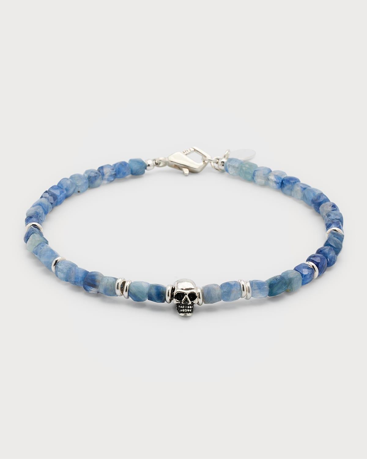 Mens Gemstone Skull Beaded Bracelet Product Image