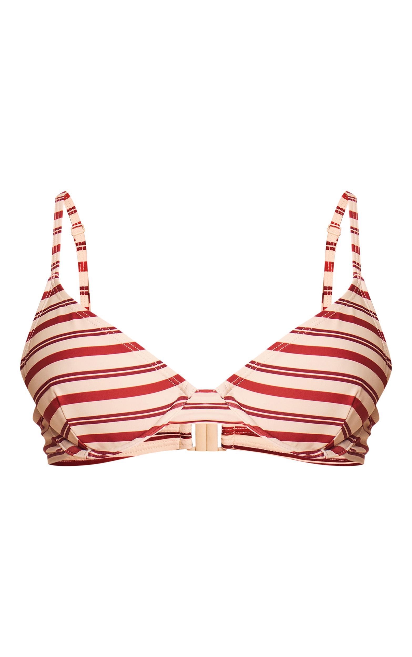 Red Stripe Underwired Bikini Top Product Image