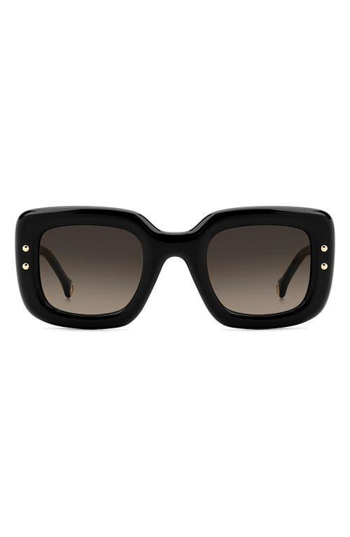 CAROLINA HERRERA 49mm Small Gradient Rectangular Sunglasses In Black Product Image