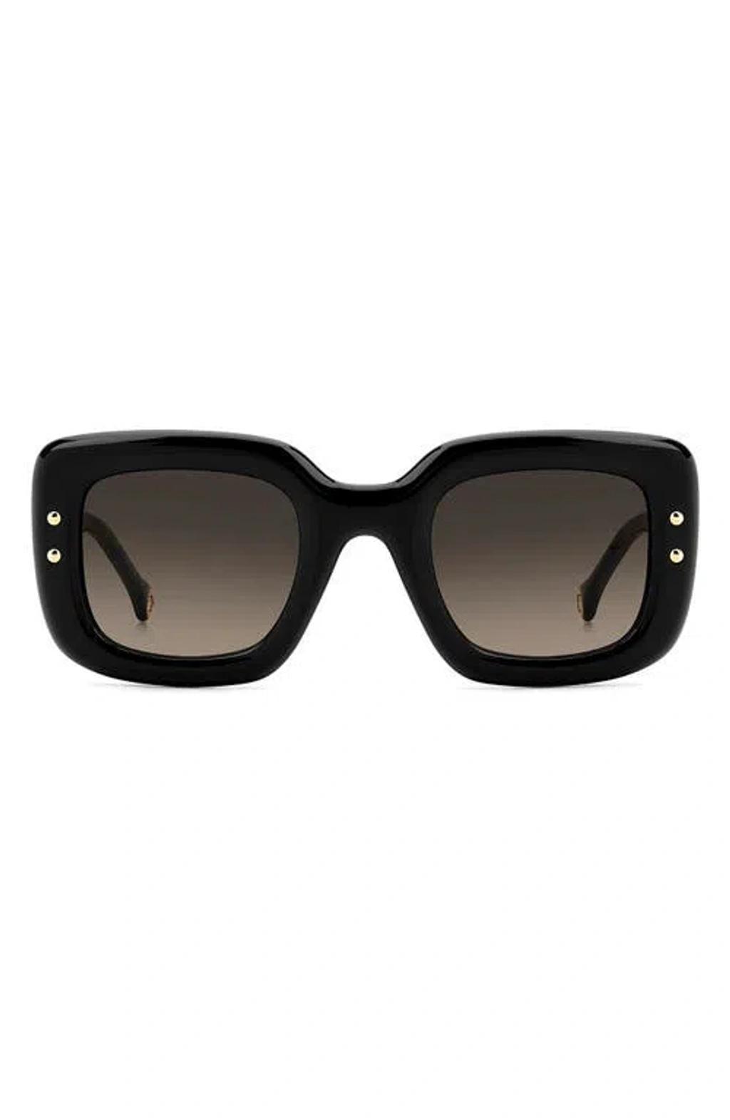 CAROLINA HERRERA 49mm Small Gradient Rectangular Sunglasses In Black Product Image