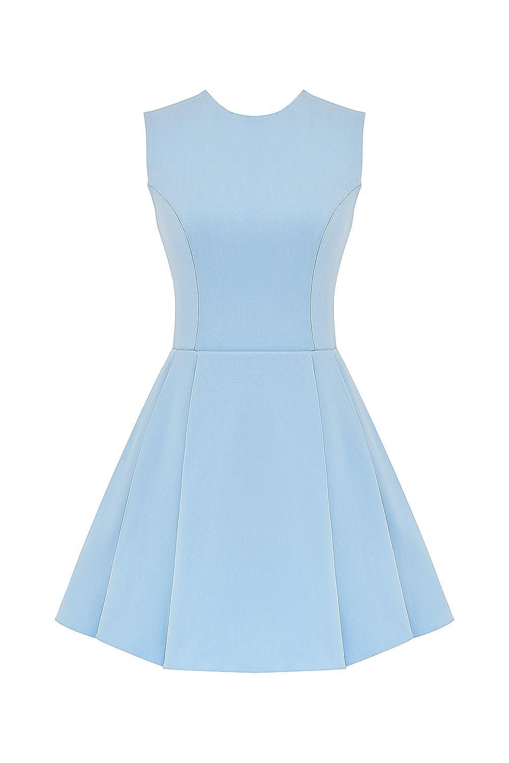 Ingrid  tuscan blue twill mini dress Product Image