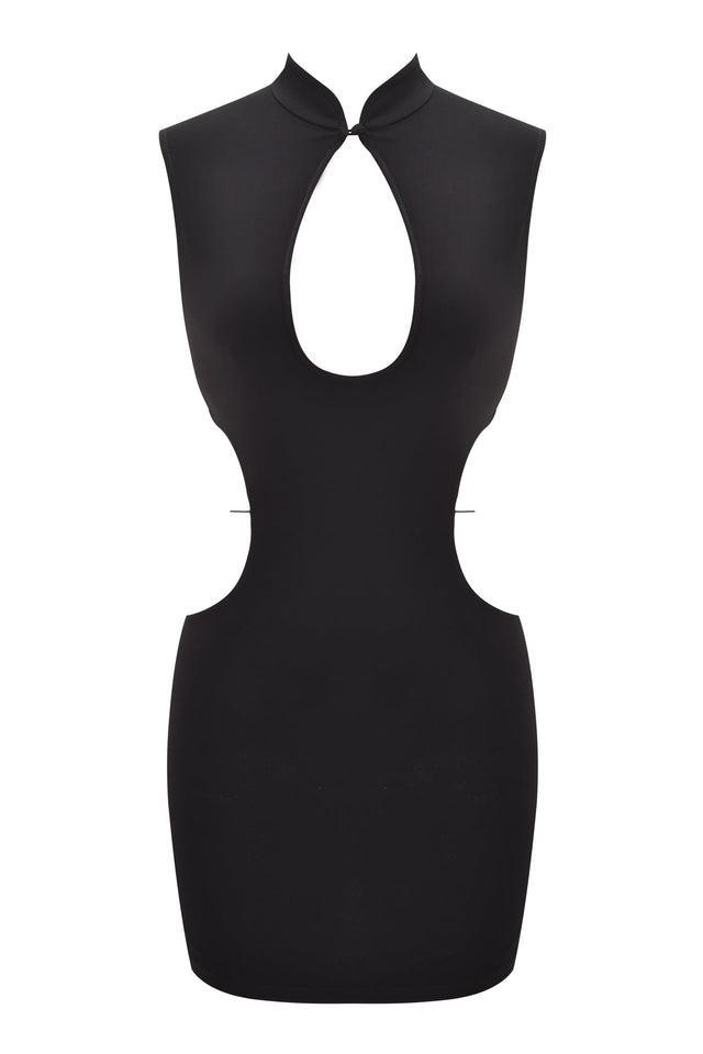 LARISA BACKLESS STRAP MINI DRESS - BLACK Product Image