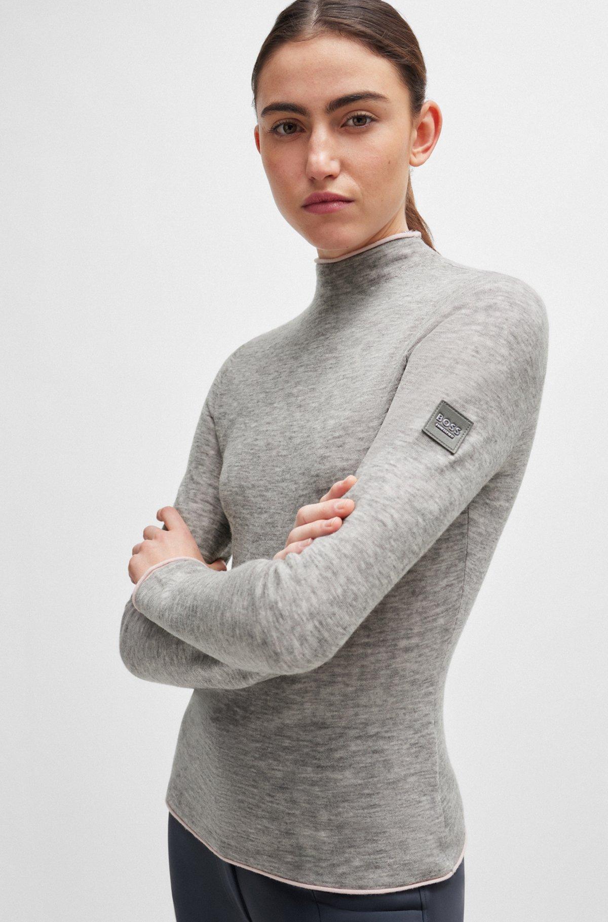 Equestrian soft-knit sweater with two-tone effect Product Image