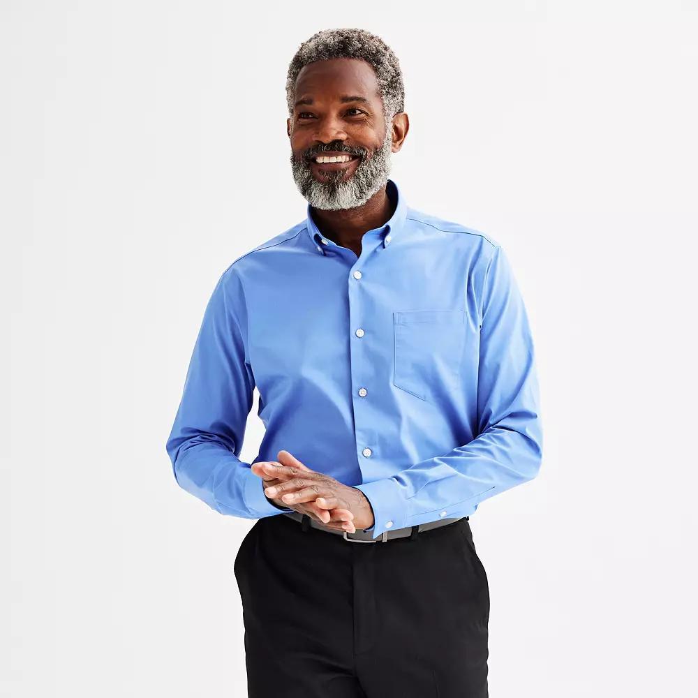 Men's Apt. 9® Wrinkle Free Regular-Fit Button Down Collar Dress Shirt,  Product Image