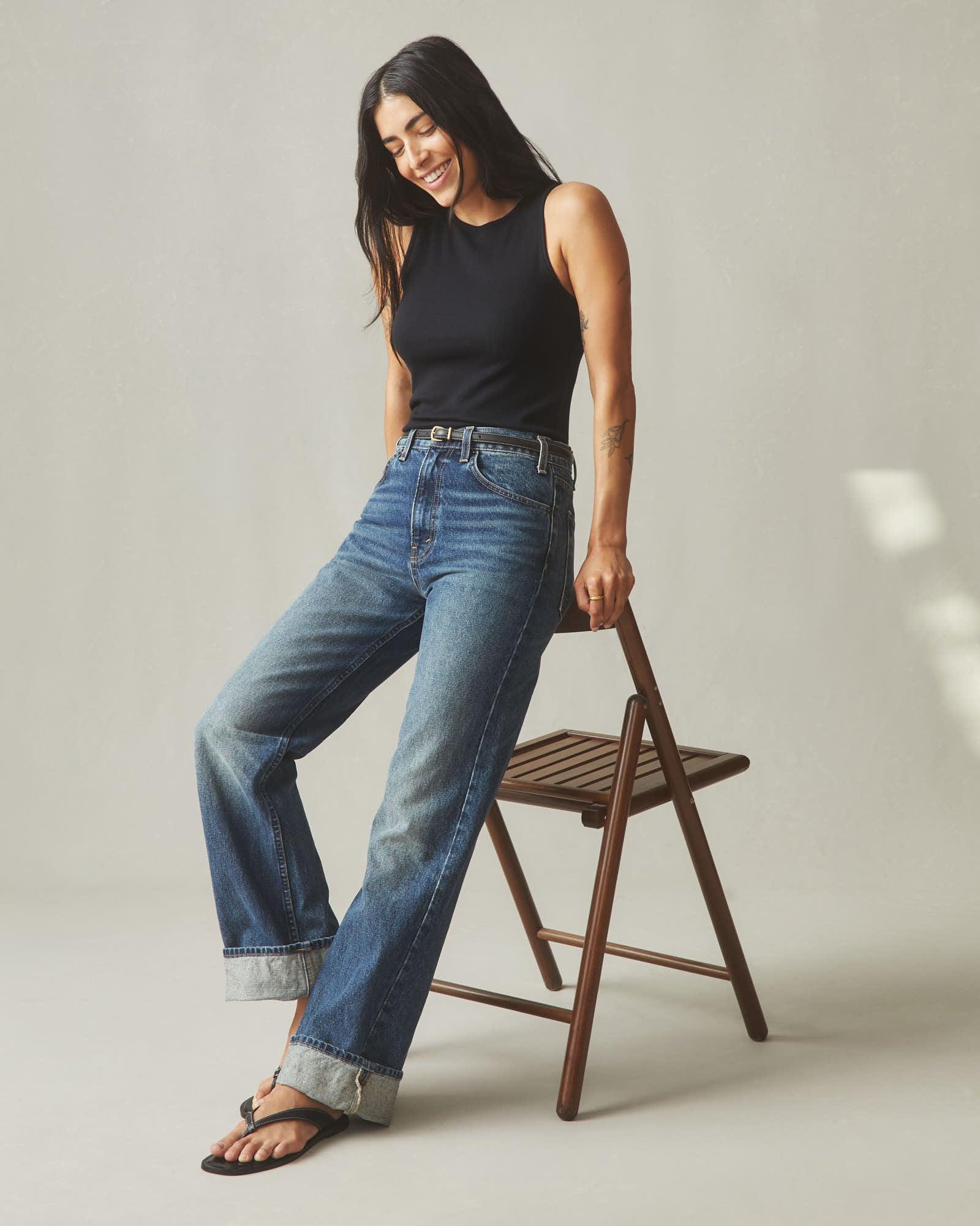 Women's Luxe Rib Tank - Black Product Image