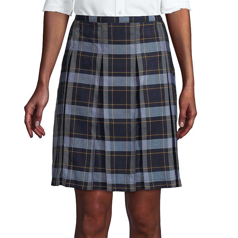 Womens Lands End School Uniform Plaid Box Pleat Skirt Product Image