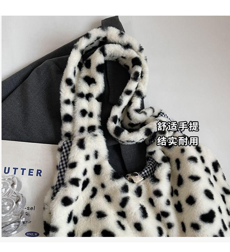 Leopard Print Fluffy Tote Bag Product Image