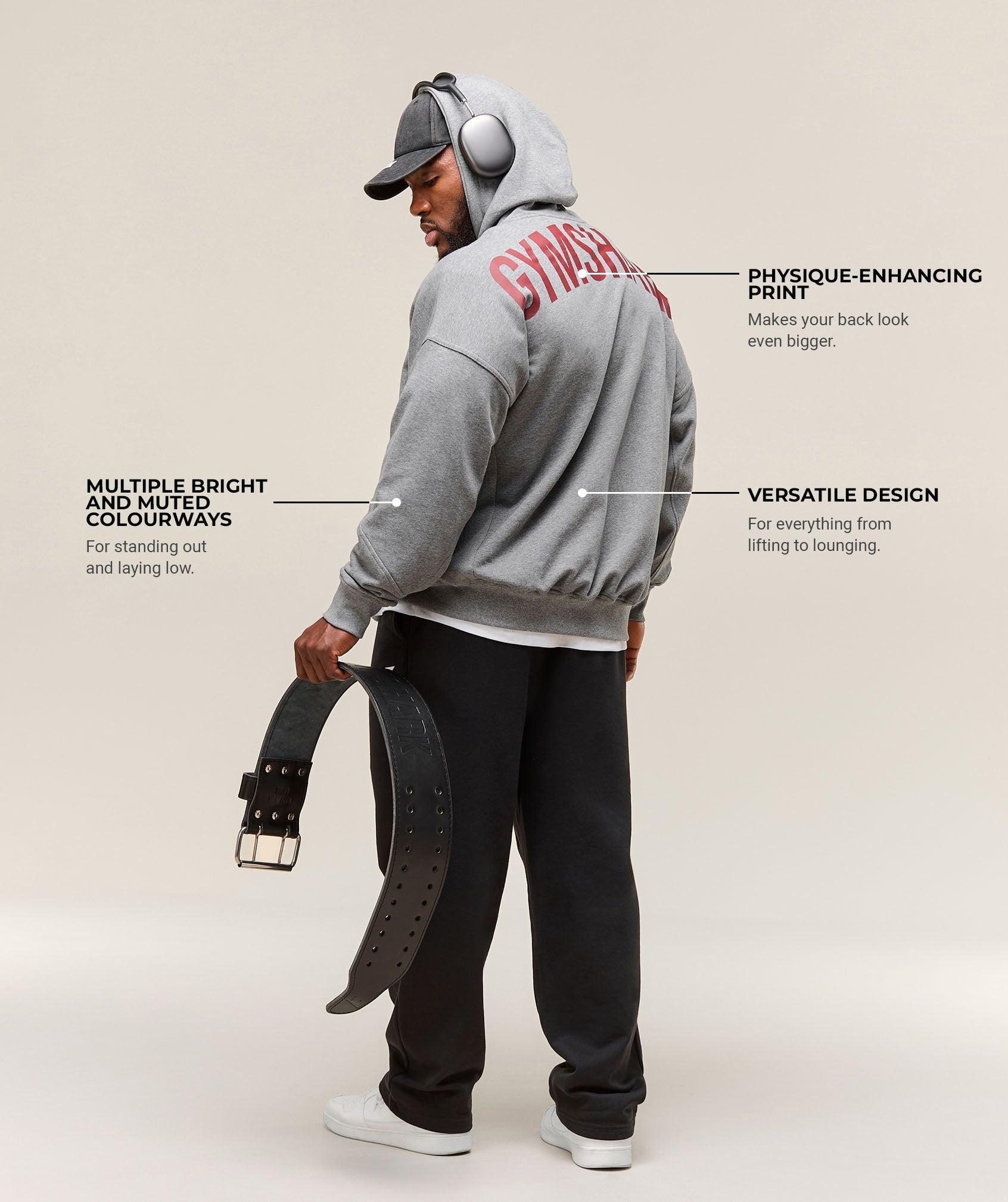 Gymshark Power Zip Up Hoodie - Charcoal Core Marl Male Product Image