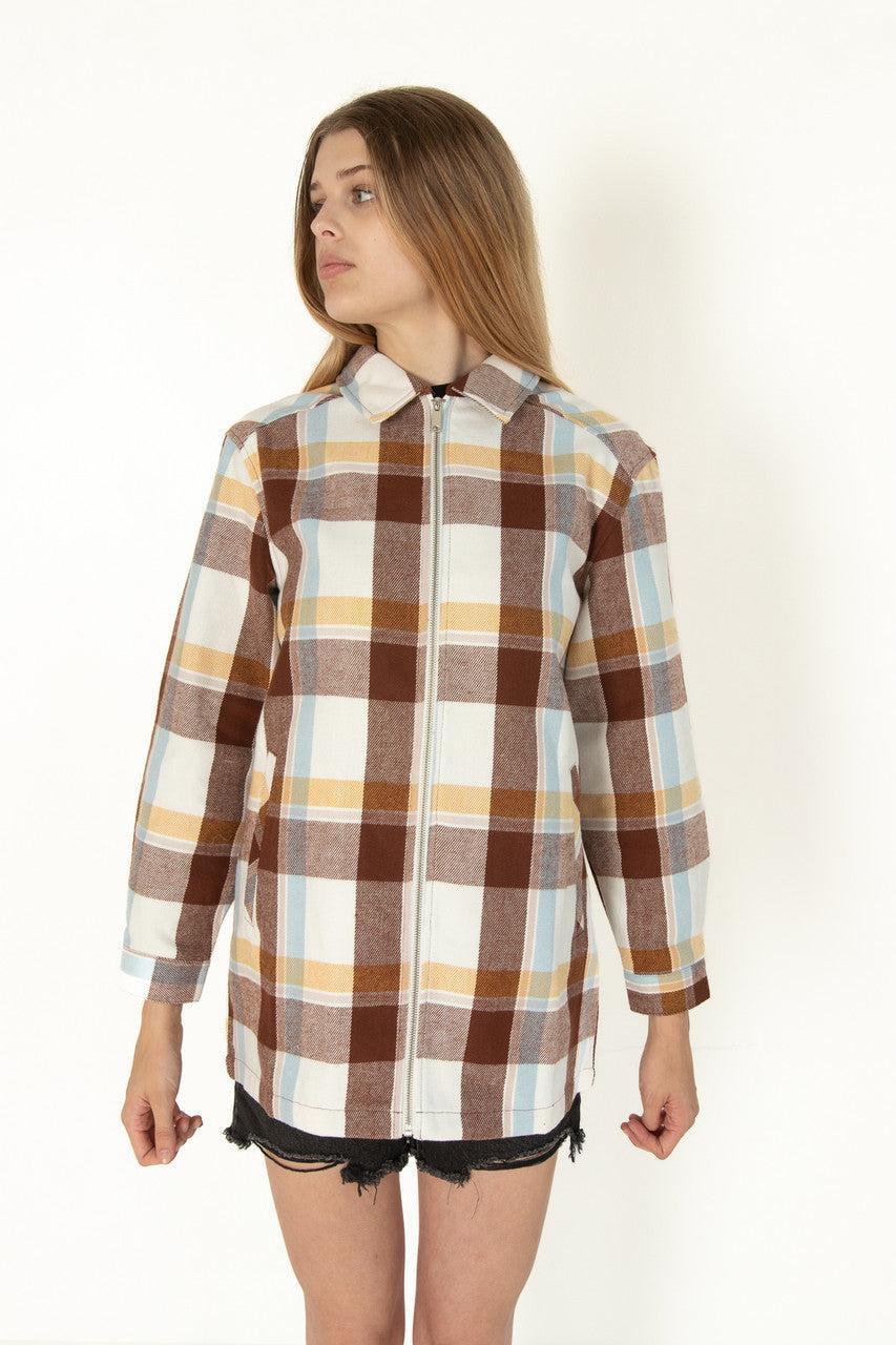 Plaid Zip Shacket Product Image