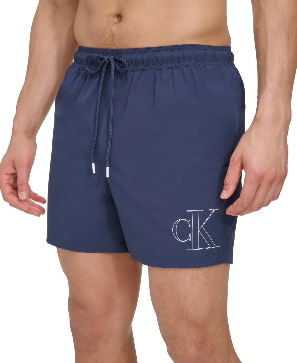 Calvin Klein Mens Outline Logo Modern Euro 5 Volley Swim Trunks Product Image