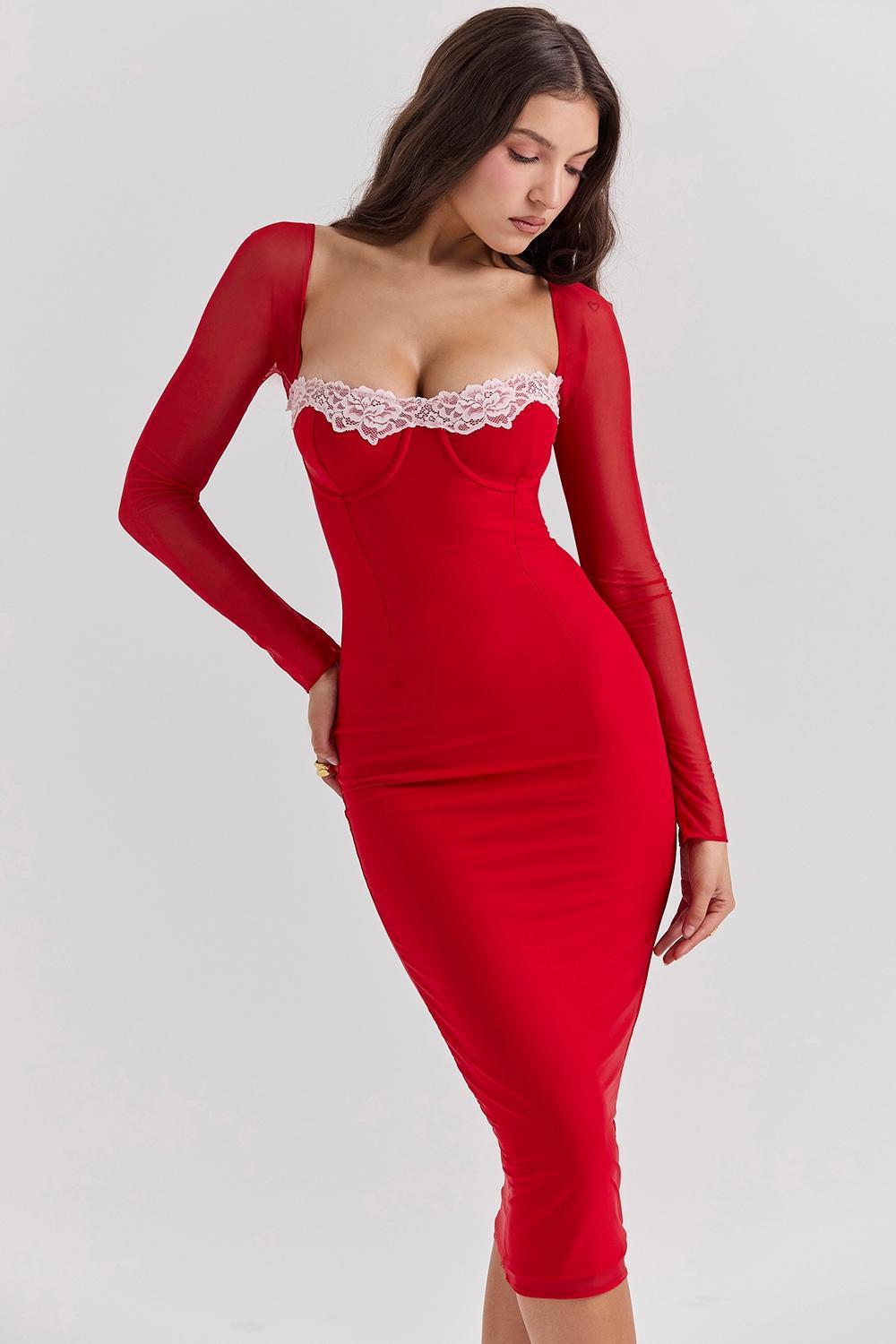 Seraphina  scarlet corset dress Product Image