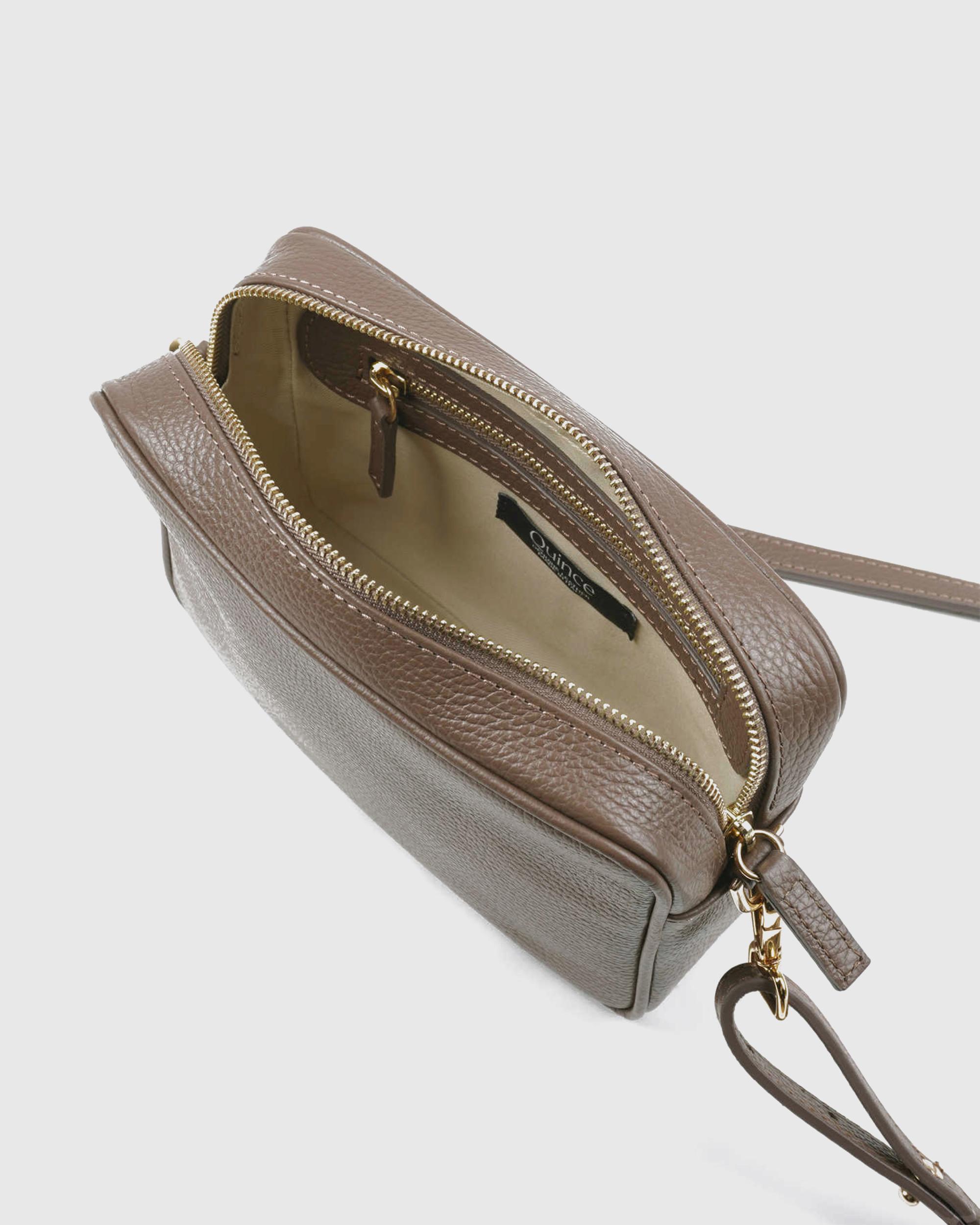 Quince | Women's Italian Leather Crossbody Bag in Brown Product Image