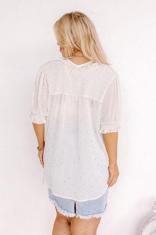 One To Remember Shift Top In White Curves Product Image