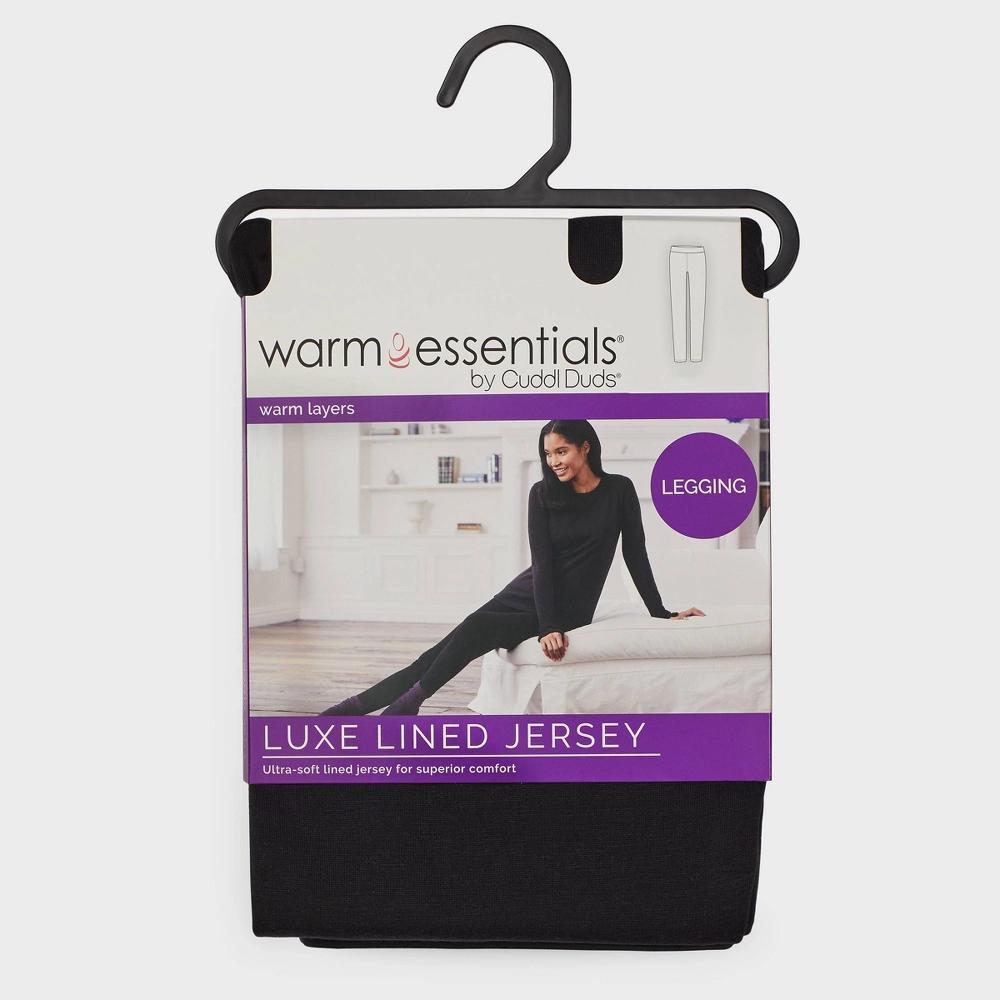 Warm Essentials by Cuddl Duds Women's Luxe Lined Jersey Thermal Leggings - Black L Product Image