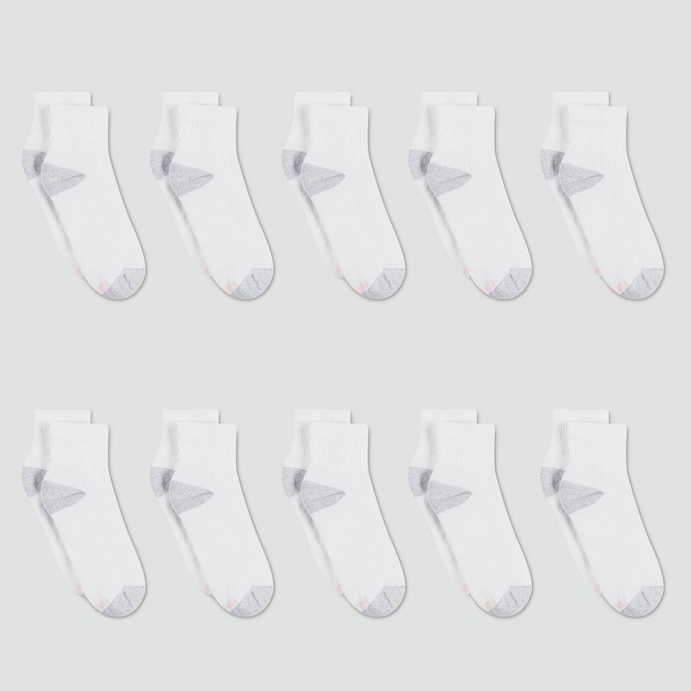 Hanes Womens Athletic Ankle Socks, Full Sole Cushion, 10-Pairs Black 5-9 Product Image