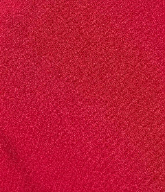 B. Darlin Bubble Satin V-Neck Spaghetti Strap Criss Cross Back Long Dress Product Image