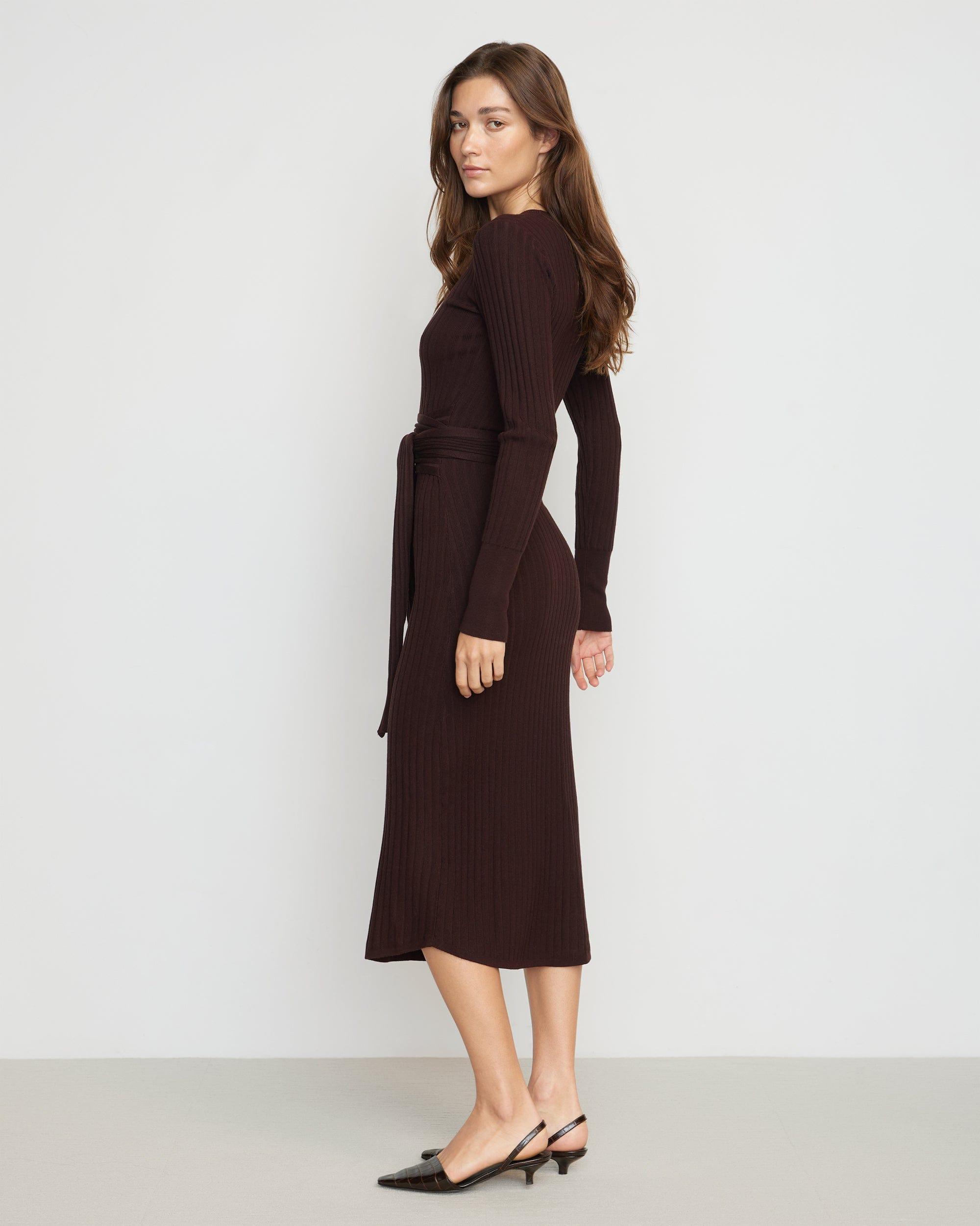 Carmen Tie-Front Ribbed Dress Product Image