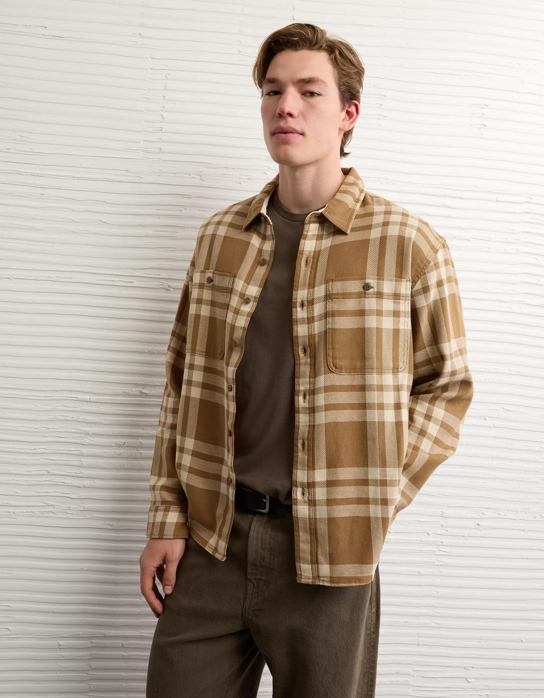 AE Textured Flannel Shirt Product Image