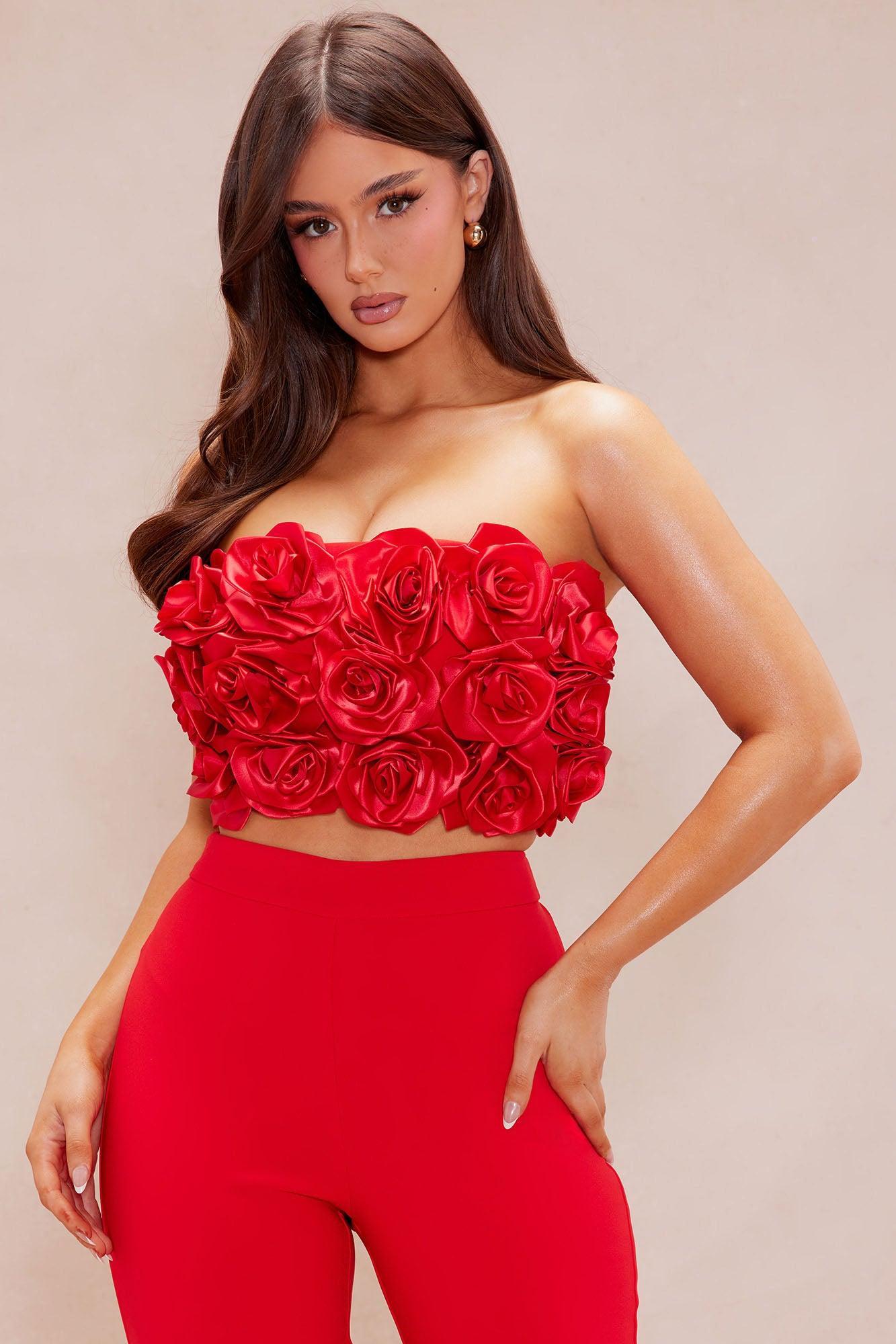 Anna Rose Pant Set - Red Product Image