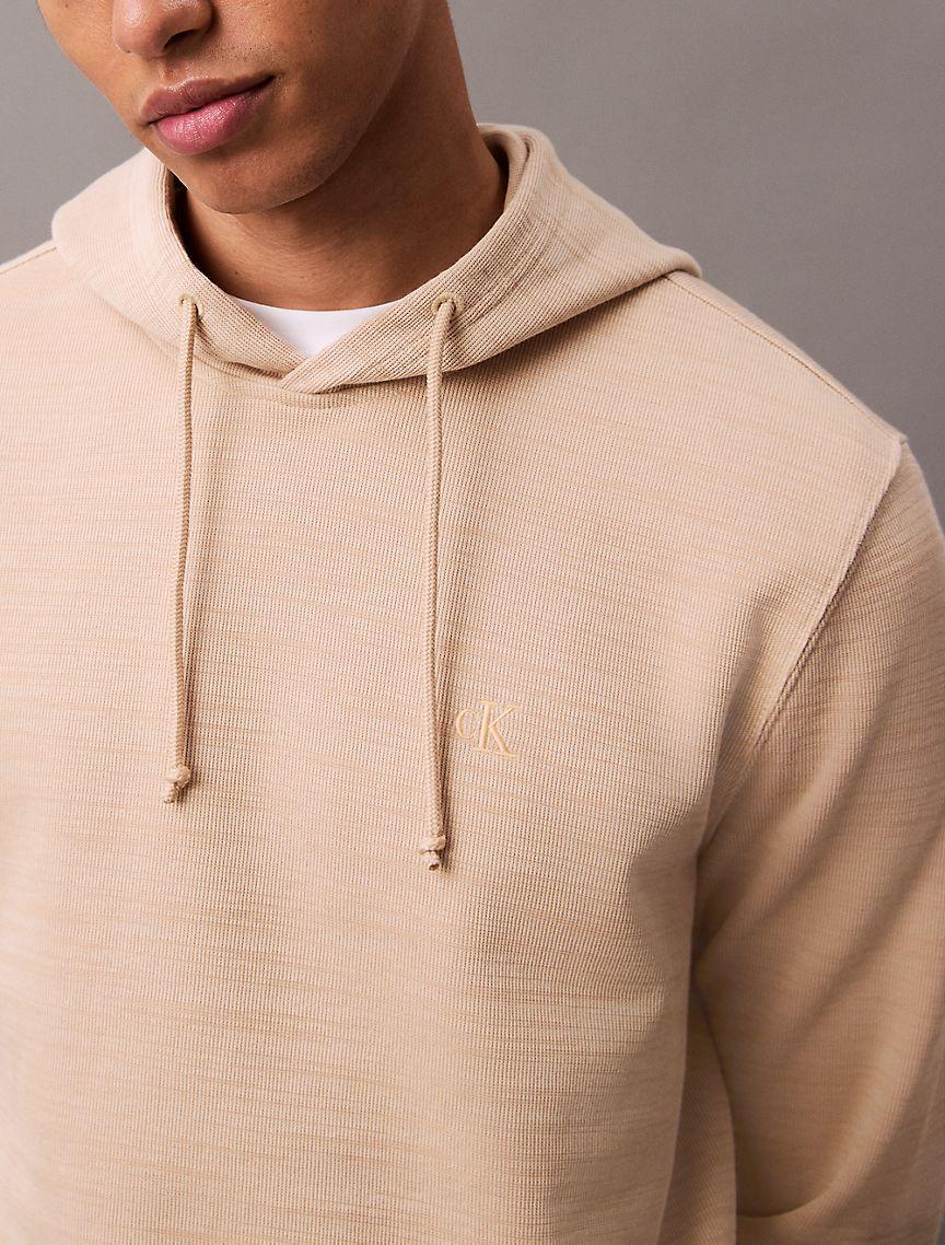 Cotton Blend Ribbed Classic Hoodie Product Image