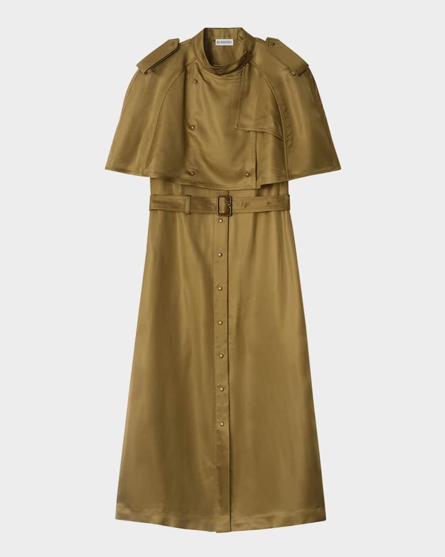 Belted Cape Viscose Trench Dress Product Image
