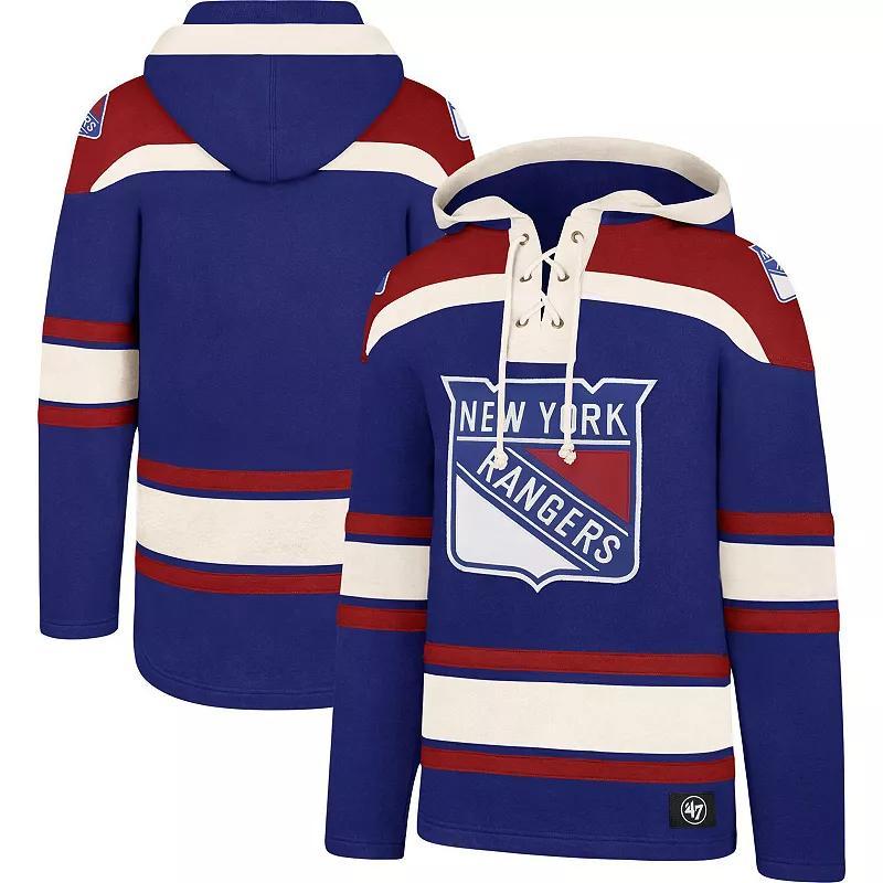 Mens 47 Blue New York Rangers Superior Lacer Pullover Hoodie Product Image