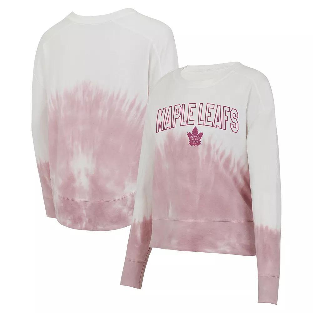 Women's Concepts Sport Pink/White Toronto Maple Leafs Orchard Tie-Dye Long Sleeve T-Shirt, Size: XL, Mpl Pink Product Image