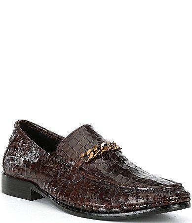 Kurt Geiger London Mens Luca Crocodile Embossed Leather Loafers Product Image