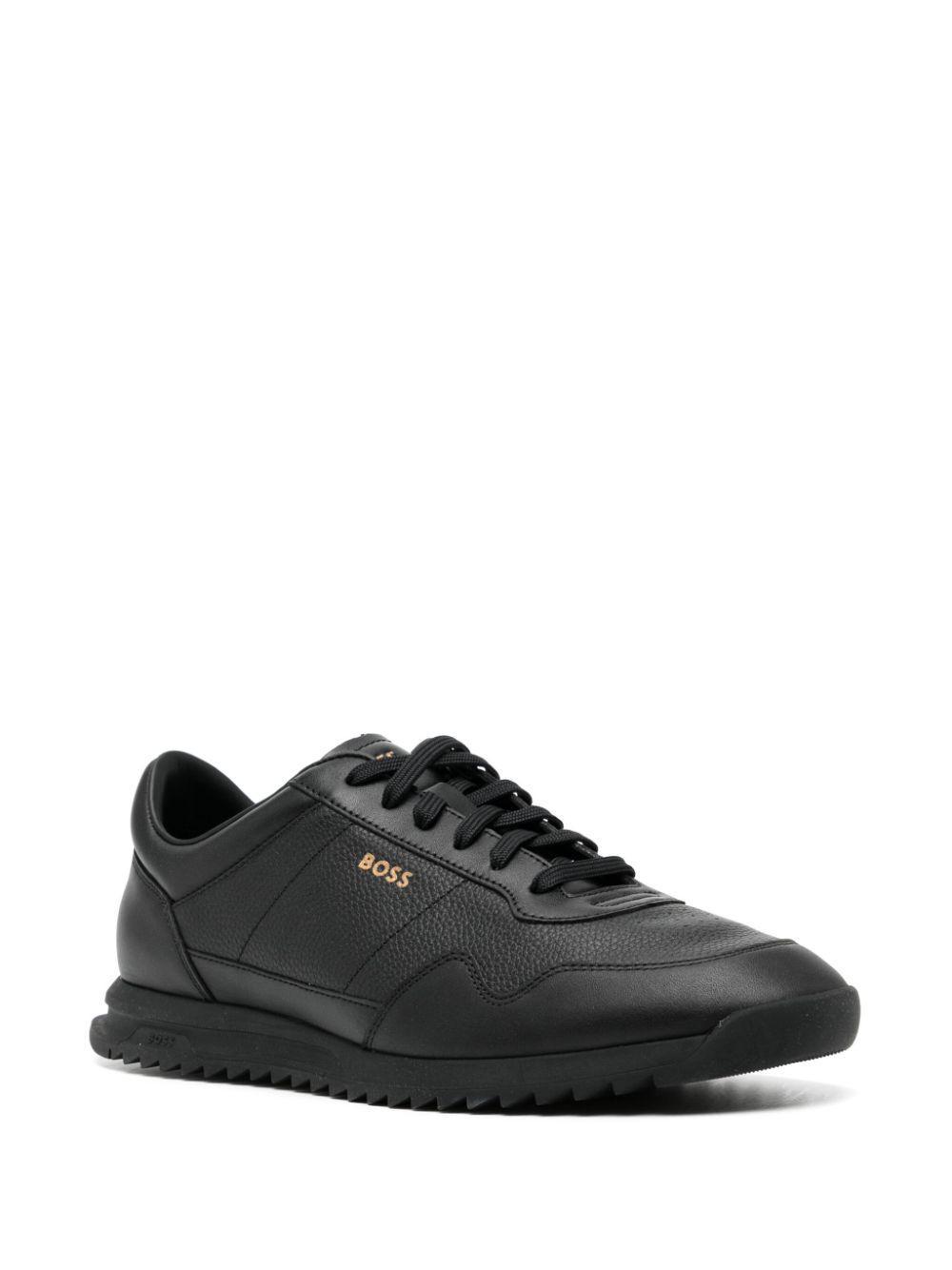 HUGO BOSS Black Embossed Sneakers Product Image