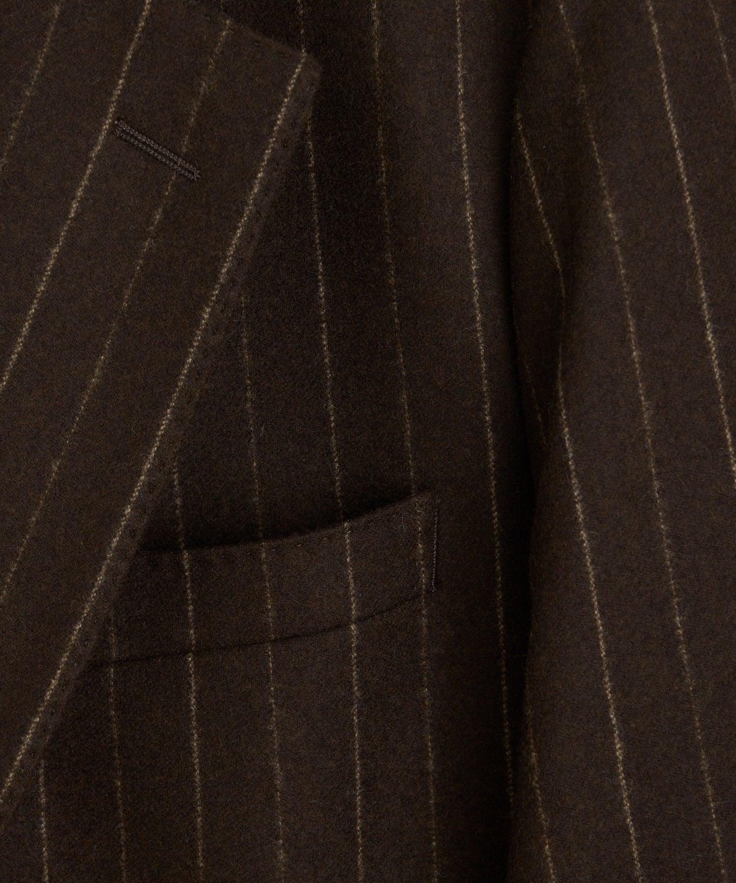 Italian Flannel Madison Jacket in Brown Pinstripe Product Image